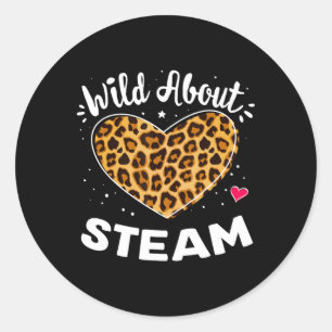 Wild Over Stoom Luipaard Squad Stem Byck Naar Scho Ronde Sticker