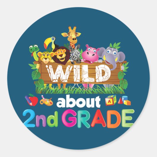 Wild over tweede klas lerarenstudent terug ronde sticker (Voorkant)