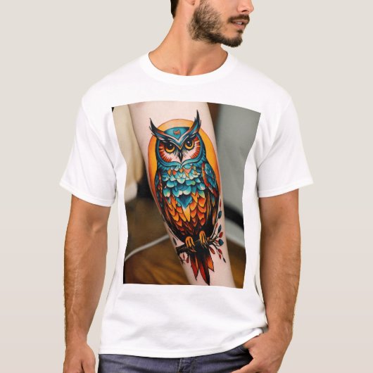 Wild OwL Tattoo Beauty T-shirt (Voorkant)