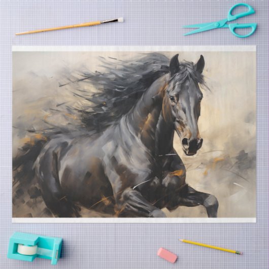 Wild Paard 6 Decoupage papier (Craft)