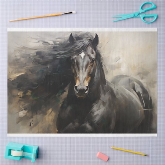 Wild Paard 7 Decoupage papier (Craft)