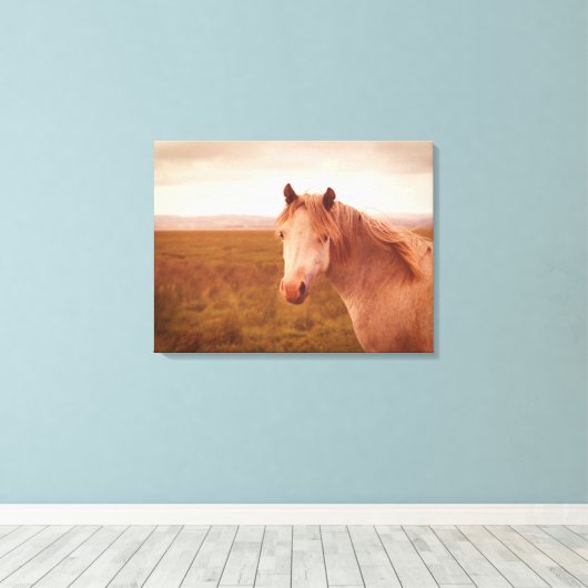 wild paard canvas afdruk (Insitu (Houten vloer))