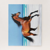 Wild Paard Galloping op een strand Legpuzzel (Verticaal)