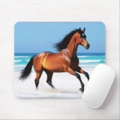 Wild Paard Galloping op een strand Muismat (Met muis)