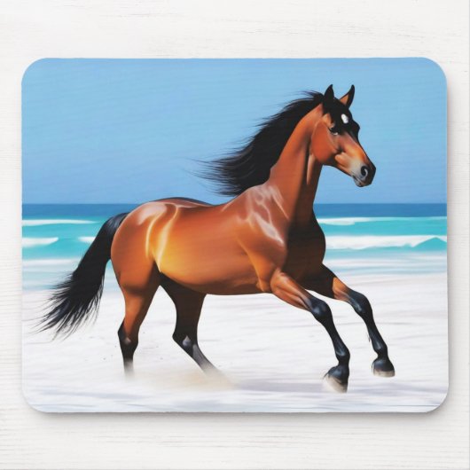 Wild Paard Galloping op een strand Muismat (Voorkant)