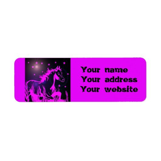 wild paard grafisch, gepersonaliseerd etiket (Voorkant)