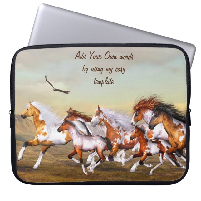 Wild Paard Kudde Electronics Bag Laptop Sleeve (Voorkant)