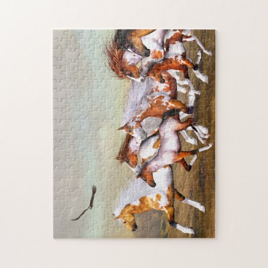 wild paard kudde puzzel legpuzzel (Verticaal)