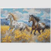 Wild Paard Mustang Rustieke Decoupage Tissuepapier (Voorkant)