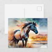 Wild Paard op grasduin bij zonsondergang Briefkaart (Voorkant / Achterkant)