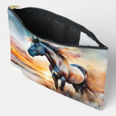 Wild Paard op grasduin bij zonsondergang Etui (Open)