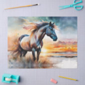 Wild Paard op grasduin bij zonsondergang Tissuepapier (Craft)