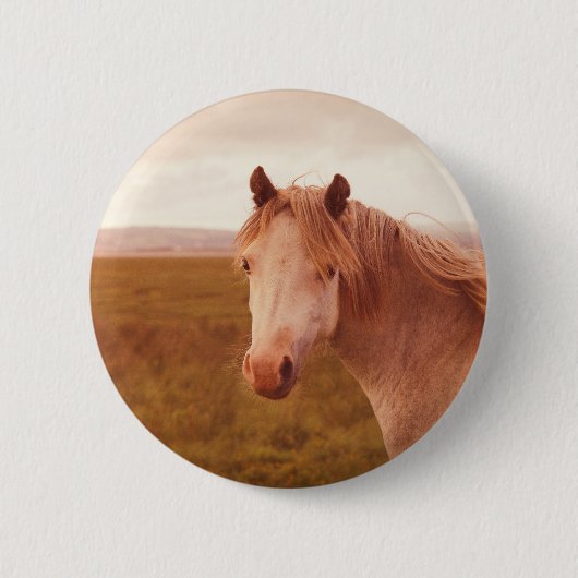  wild paard ronde button 5,7 cm (Voorkant)