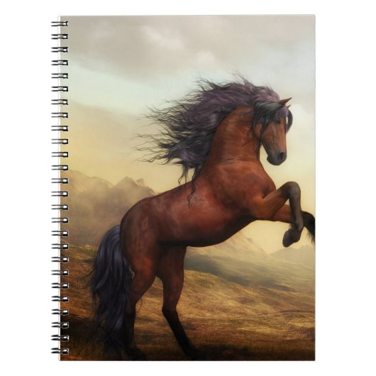 wild paard steigerend notitieboek (Voorkant)