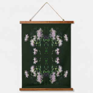 Wild Paarse Bee Balm Bloemen Abstract Hangend Wandkleed