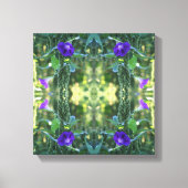 Wild Paarse Morning Glory Flowers Abstract Canvas Afdruk (Voorkant)