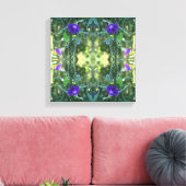 Wild Paarse Morning Glory Flowers Abstract Canvas Afdruk (Insitu (Woonkamer))