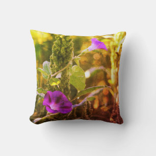 Wild Paarse Morning Glory Flowers Abstract Kussen