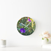 Wild Paarse Morning Glory Flowers Ronde Klok (Huis)