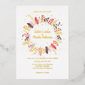 Wild Paddenstoelen Bos Bloem Varen Bladgroen Bruil Folie Uitnodiging (Voorkant)