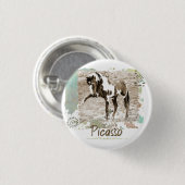 Wild Paint Horse Picasso Westerne Foto Button Pin (Voorkant /achterkant)