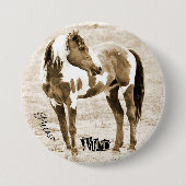 Wild Paint Horse Stallion Picasso Button (Voorkant)