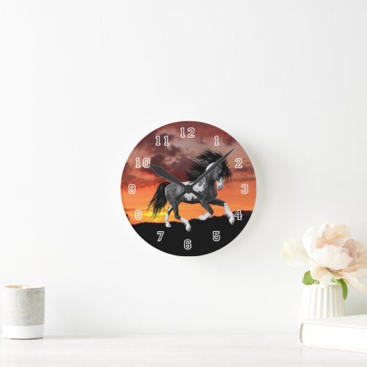 Wild Paint Paard Wandklok (Huis)