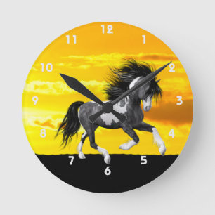 Wild Paint Paard Wandklok