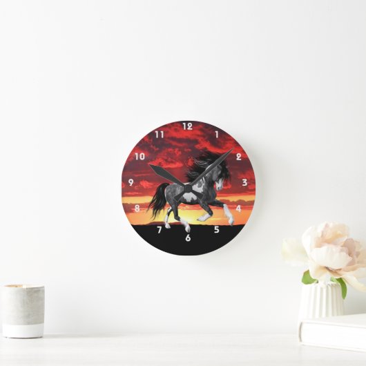 Wild Paint Paard Wandklok (Huis)