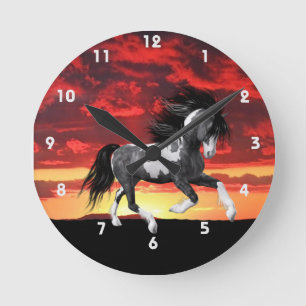 Wild Paint Paard Wandklok