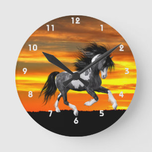 Wild Paint Paard Wandklok