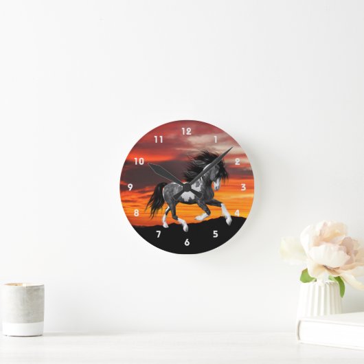 Wild Paint Paard Wandklok (Huis)