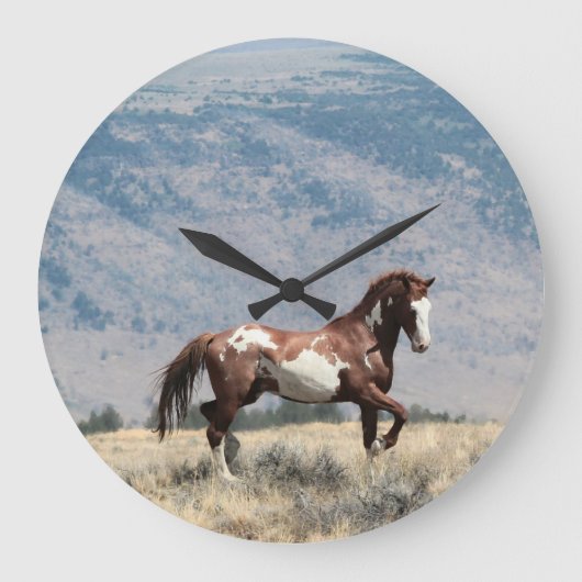 Wild Painted Mustang Remington-klok Grote Klok (Voorkant)