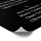 Wild Palm | Black Alphabetical Seating Chart Poster (Hoek)