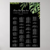 Wild Palm | Black Alphabetical Seating Chart Poster (Voorkant)
