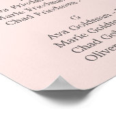 Wild Palm Blush Alfabetical Seating Chart Poster (Hoek)