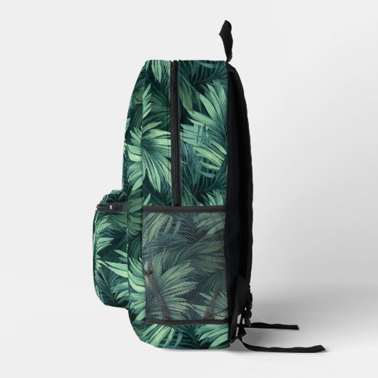 Wild palm oerwoud met naam bedrukte rugzak (Rechts)