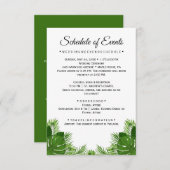 Wild Palm Wedding Schedule Kaart (Voorkant / Achterkant)