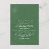 Wild Palm Wedding Week Plan van Gebeurtenissen Informatiekaartje (Achterkant)