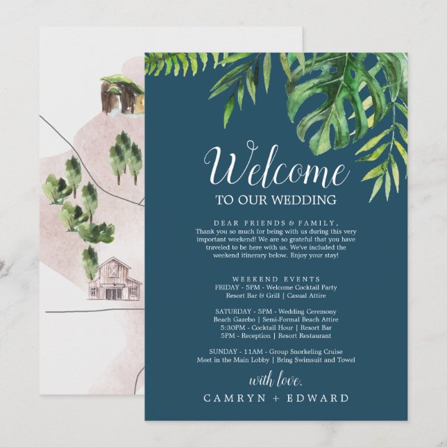 Wild Palm | Welkomstbrief marine route en kaart (Voorkant / Achterkant)