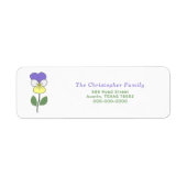 Wild Pansy Pastel Bloem Retouradres Label (Voorkant)