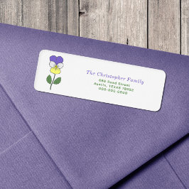 Wild Pansy Pastel Bloem Retouradres Label