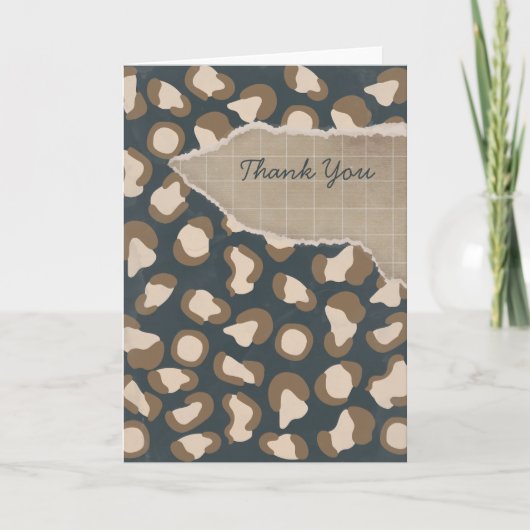 Wild  Panther geïnspireerd Bedankkaart (Voorkant)