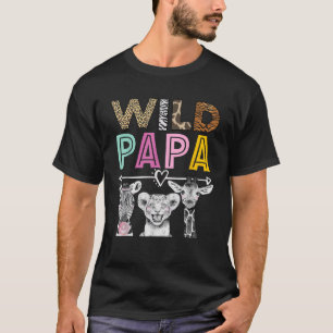 Wild Papa Zoo Thema Verjaardag Safari Oerwoud Matc T-shirt