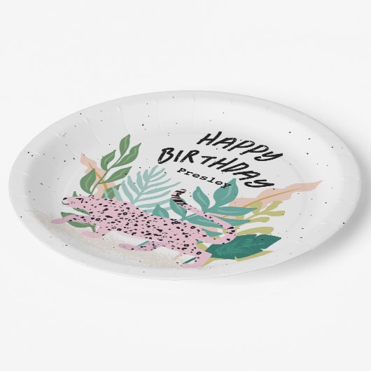 Wild Party Animals Kids Verjaardagspapier Borden Papieren Bordje (Gekanteld)