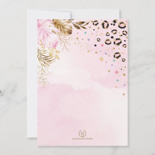 Wild Party Animals Safari Leopard Print Birthday Kaart (Achterkant)