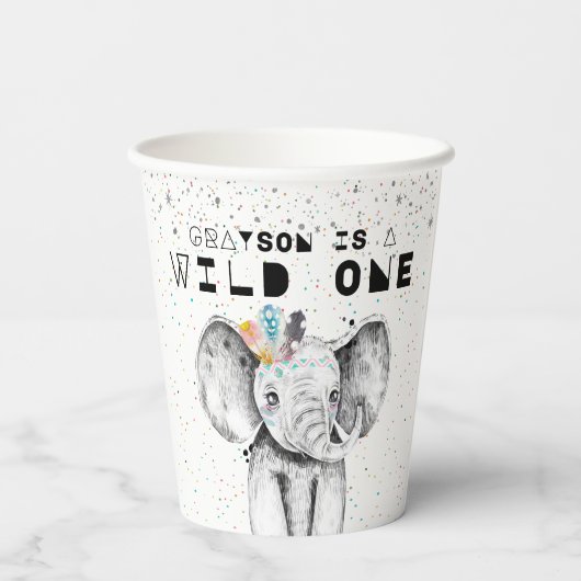 Wild Party Dier Verjaardagsfeestje Papier Cup Papieren Bekers (Achterkant)