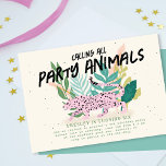 Wild Party Dieren Kids Verjaardagsfeest Uitnodigin Kaart<br><div class="desc">Hey feestbeesten, deze schattige hand geïllustreerde wilde kat cheetah uitnodiging is zeker een show stopper op het volgende verjaardagsfeestje van uw kind! Een zeer veelzijdig ontwerp dat kan worden gebruikt voor een verscheidenheid aan thema's zoals: wilde een, twee wild, jong wild en drie, feestbeesten, dierentuin, safari en meer! Laat je...</div>