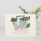 Wild Party Dieren Kids Verjaardagsfeest Uitnodigin Kaart (Staand voorkant)