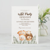 Wild Party Lion Verjaardag Kaart (Staand voorkant)